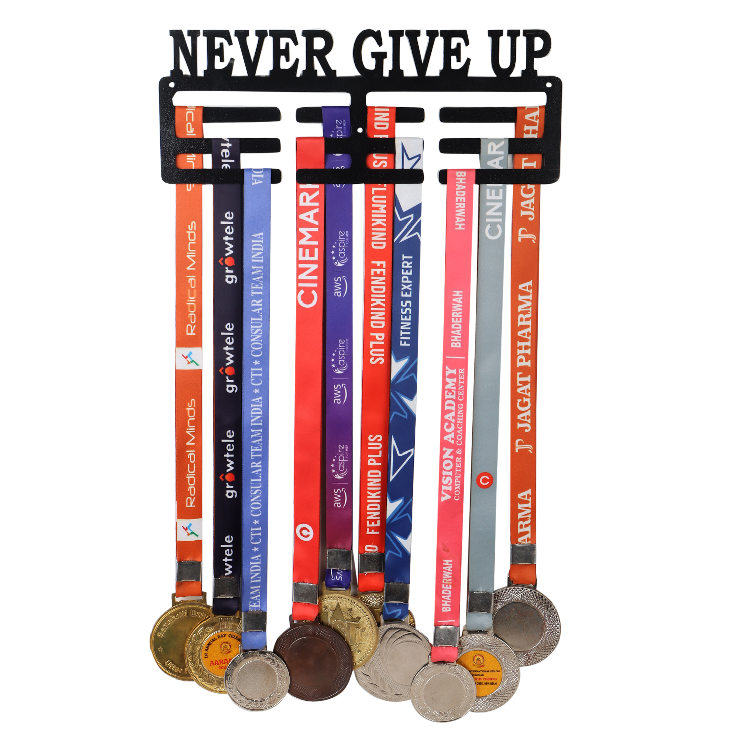 Never Give Up Medal Hanger