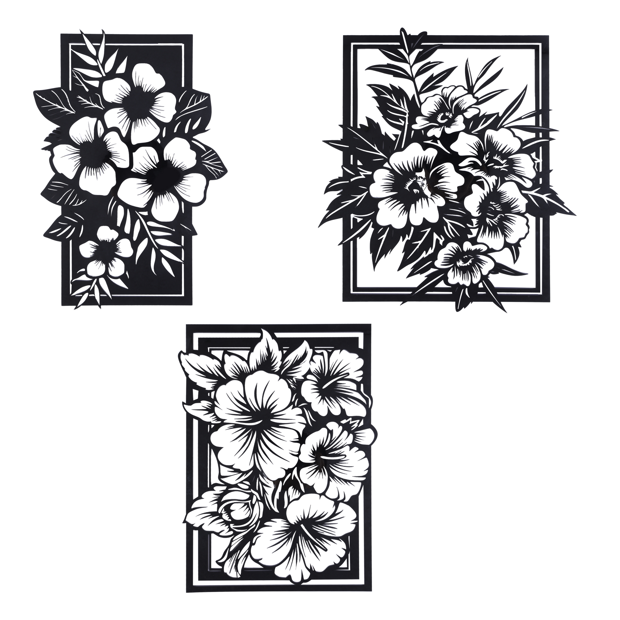 Acrylic Trio Floral Design