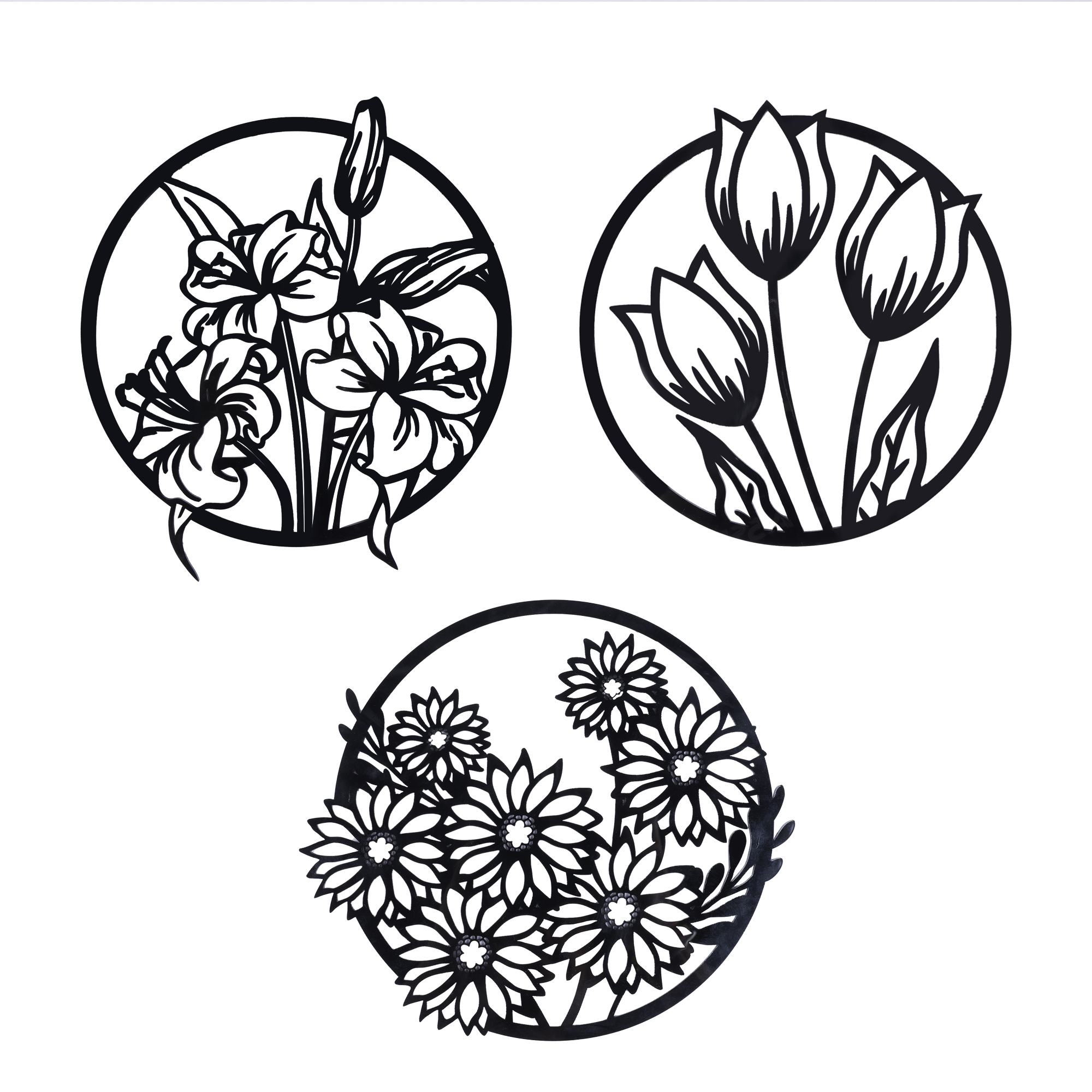 Acrylic Round Floral Design